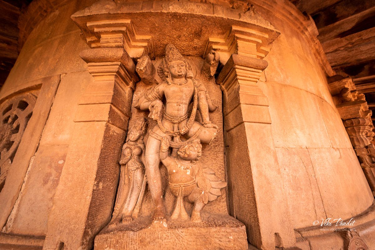 An idol of Vishnu with Garuda