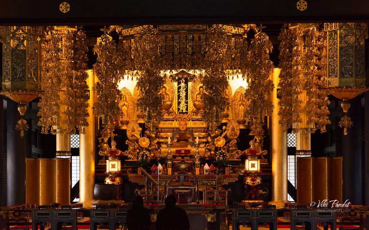 Interior of the Hondo of Kuon-ji Temple in Yamanashi