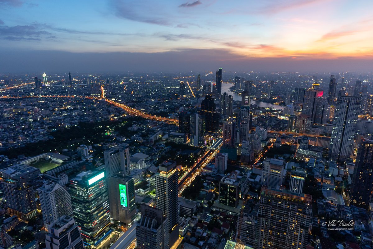 Bangkok cityscape captured from Mahanakhon