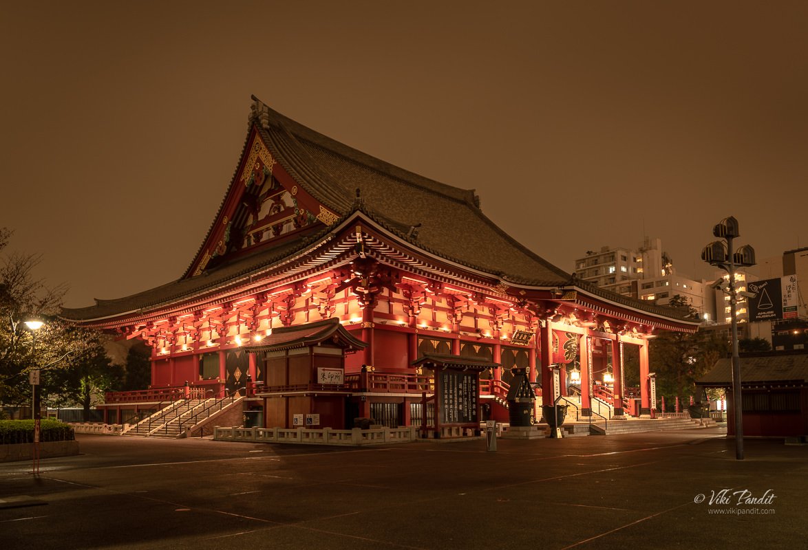 Hondo Hall at Senso-ji at Night
