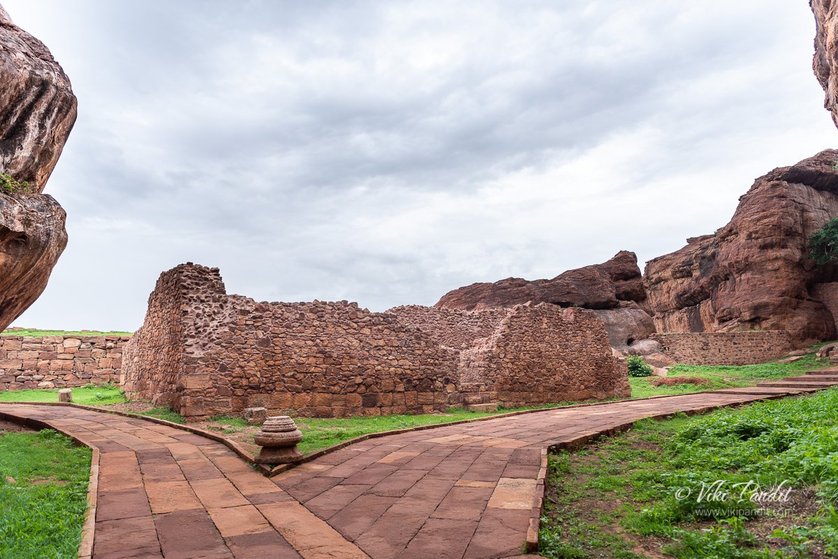 A ruined structure inside Badami Fort