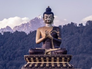 The 130-foot high statue of the Buddha at the Buddha Park in Ravangla