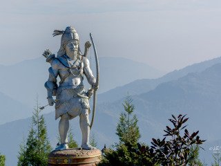 The 18-foot statue of Kirateshwar a hunter incarnation of Shiva