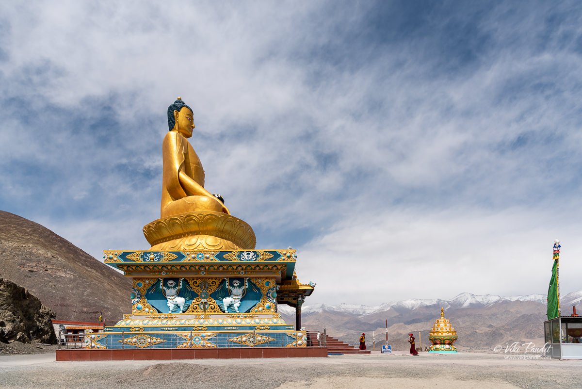 Side view of Stok Buddha