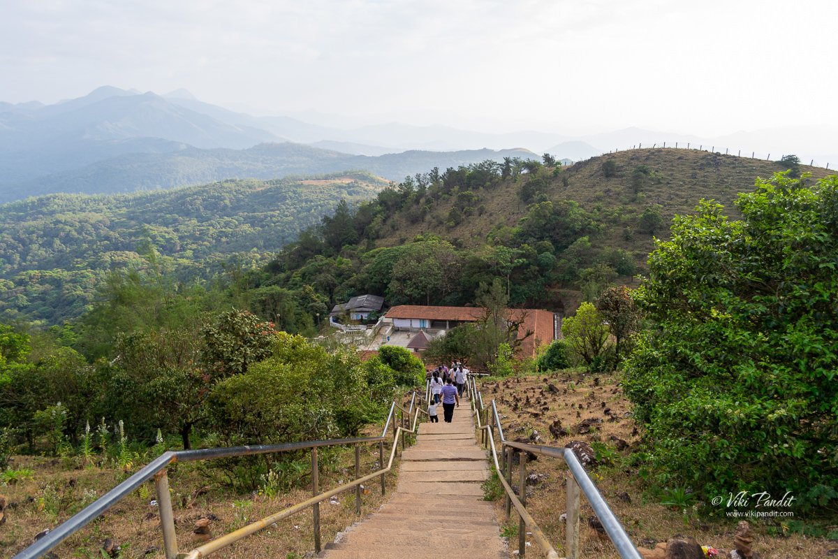 Stairs to Brahmagiri hill Peak
