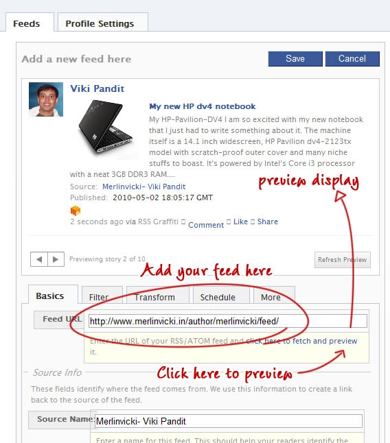 How to add your feed in RSS Graffiti on Facebook How to add your feed in RSS Graffiti on Facebook